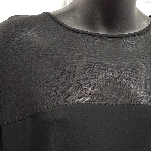 Classic Plus Size Black Dress See Through Top & Sleeves Accent at Waist Size 20? - Picture 2 of 7